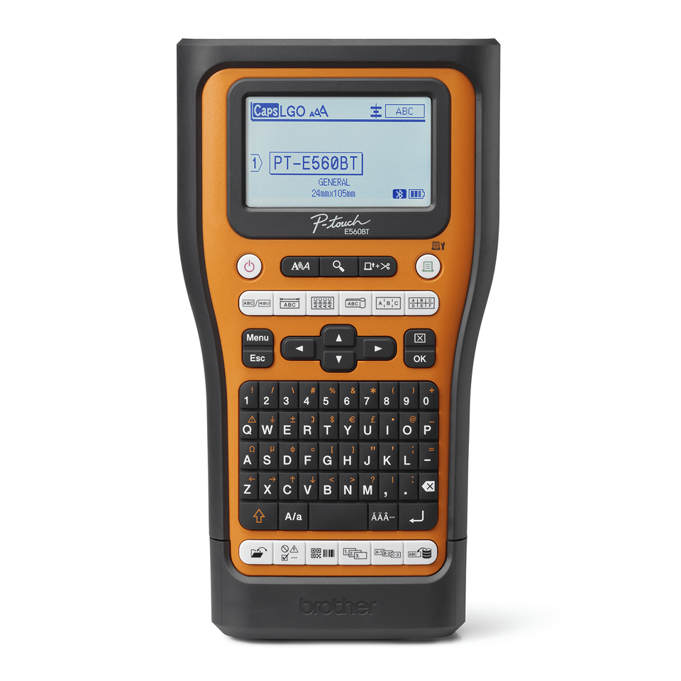 Brother PT-E560BTSP profesionāls uzlīmju printeris, ar integrētu Bluetooth, pārnēsāšanas koferi un 4 TZe lentēm